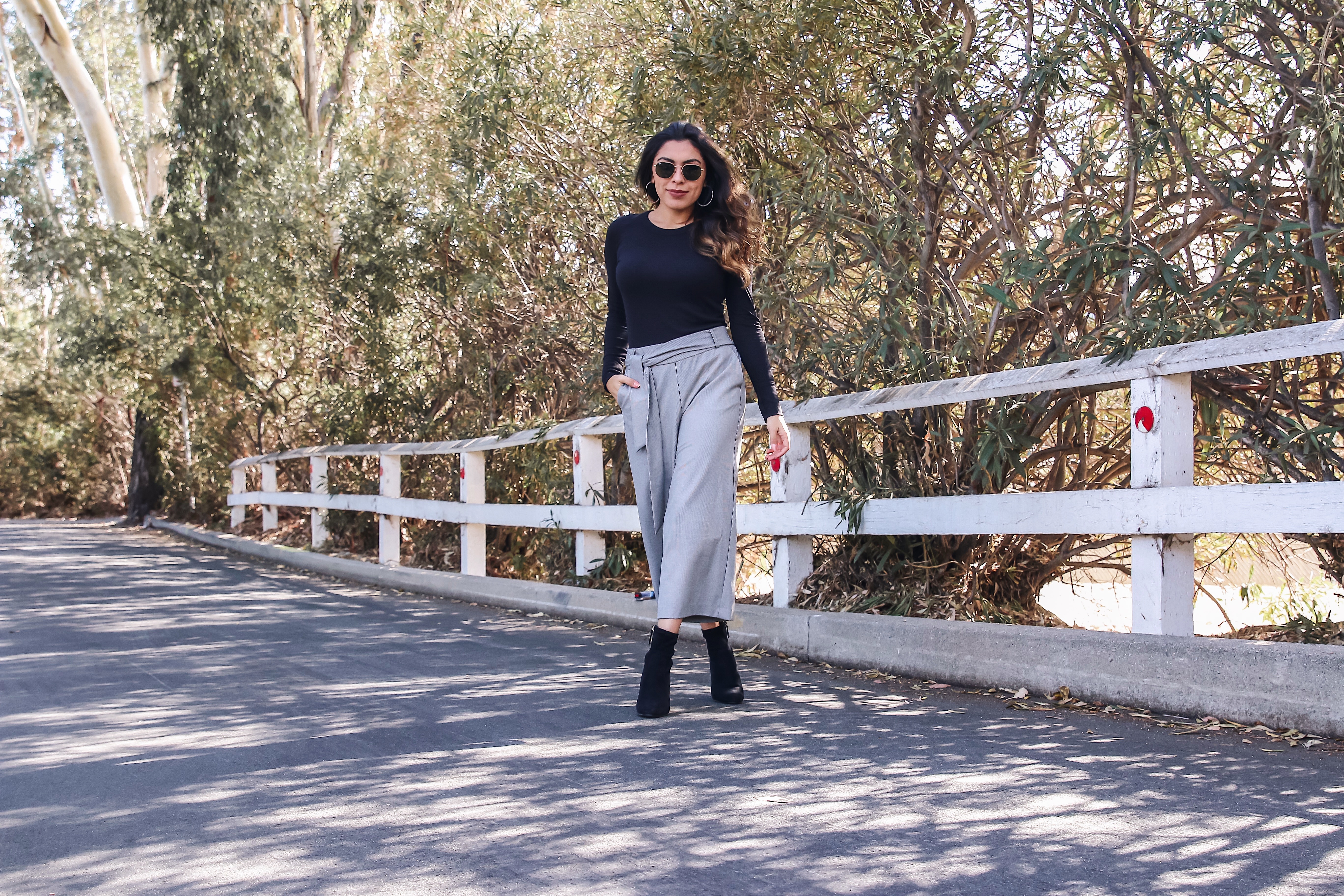 Alexis Alcala in culottes in the fall 