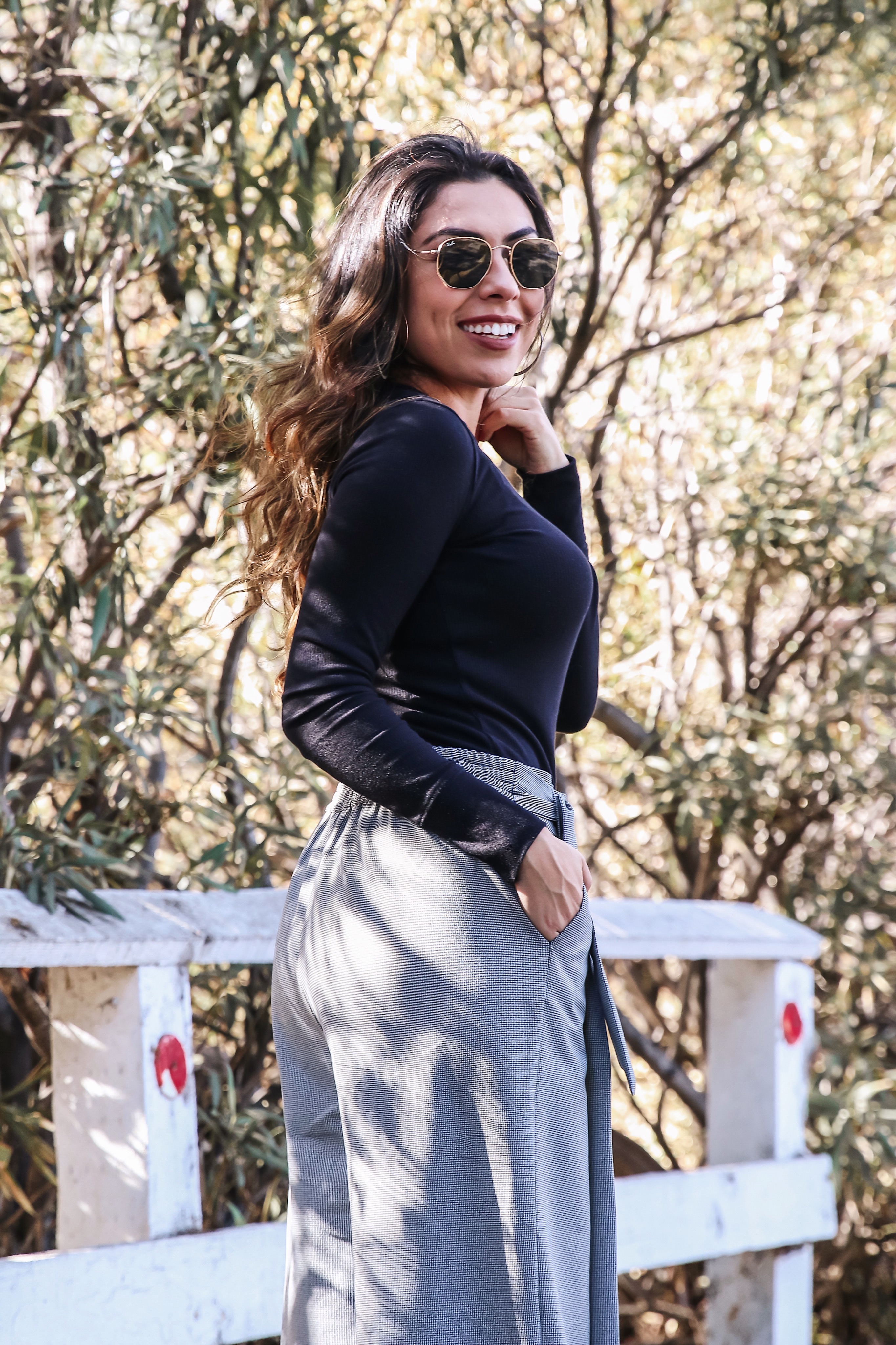 Alexis Alcala in culottes in the fall 