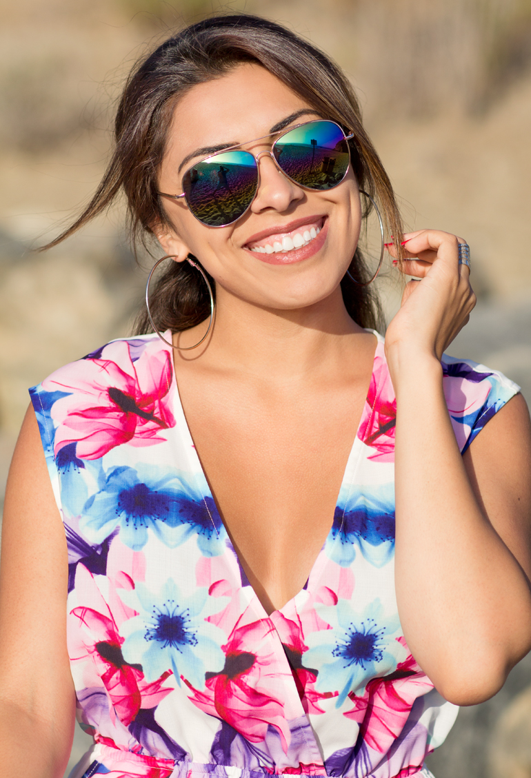 Alexis Alcala Smiling for a Photograph at the Beach in Dana Point, California