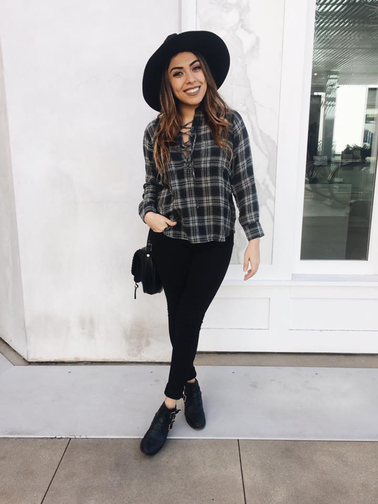 Alexis Alcala in madewell and Nordstrom