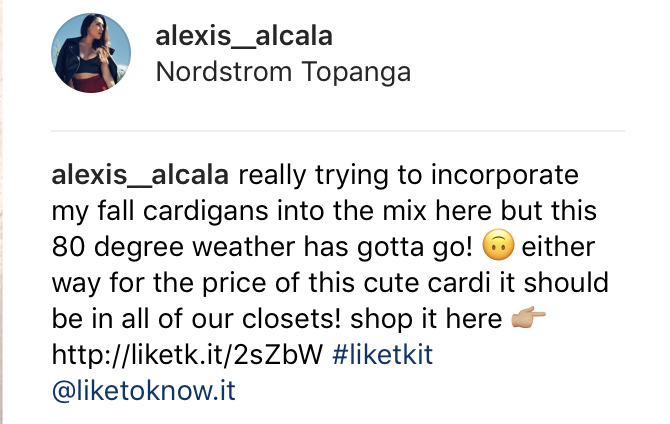 Screen Shot of Alexis Alcala Instagram