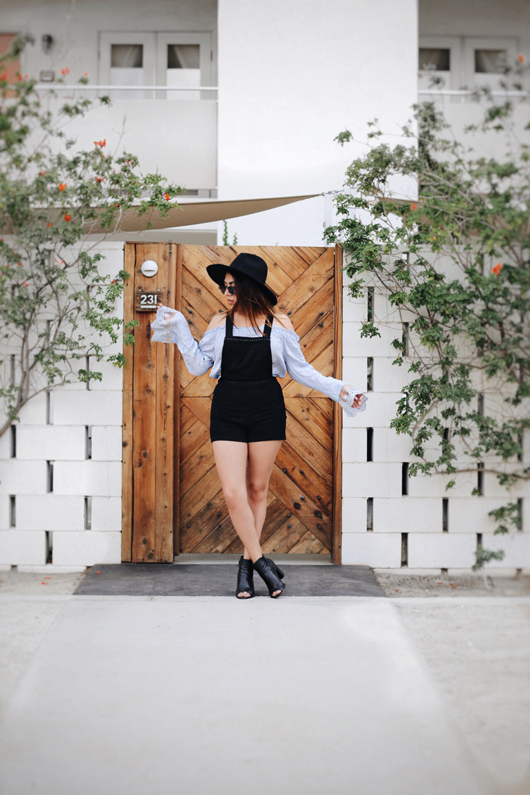 alexis alcala in palm springs. wearing h&m and tobi at the ace hotel 